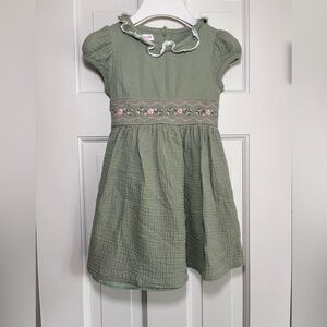 4T Bonnie Baby Green Dress with Cap Sleeves
